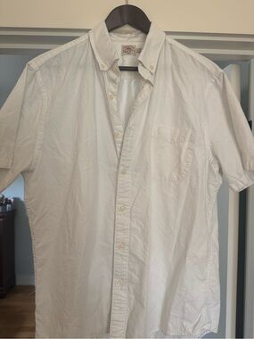 Faherty White Short-Sleeve Button-Down Shirt